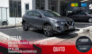 foto de Autos marca Nissan seminuevo modelo QASHQAI ADVANCE año 2019 en Quito