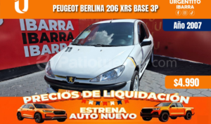 foto de Autos marca Peugeot seminuevo modelo Berlina 206 XR año 2007